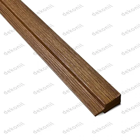 Завършващ профил за МДФ ламперия · Тиково дърво · Ляв · 2.5 × 280 cm · WP- MDF-TKM-SOL