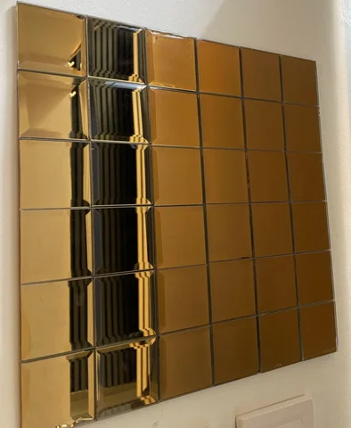 Квадратно залепващо огледало · 36 · Златисто · 30 × 30 cm · MRS - GOLD - 36